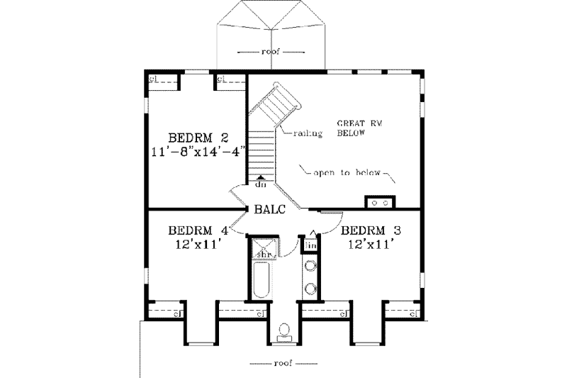 Home Plan - Floor Plan - Upper Floor for Farmhouse House Plan #3-178 - 4 bed, 2.5 bath