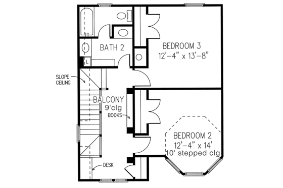 Floor Plan - Upper Floor for Country House Plan #410-3594 - 3 bed, 2.5 bath