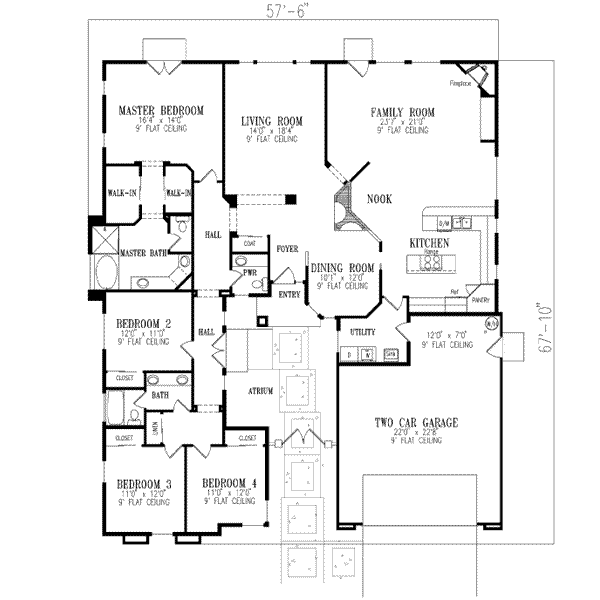 Architectural House Design - Mediterranean Floor Plan - Main Floor Plan #1-644