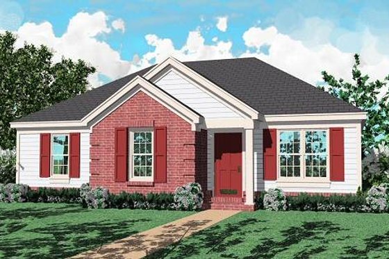 Exterior - Front Elevation for Southern House Plan #81-145 - 3 bed, 2 bath