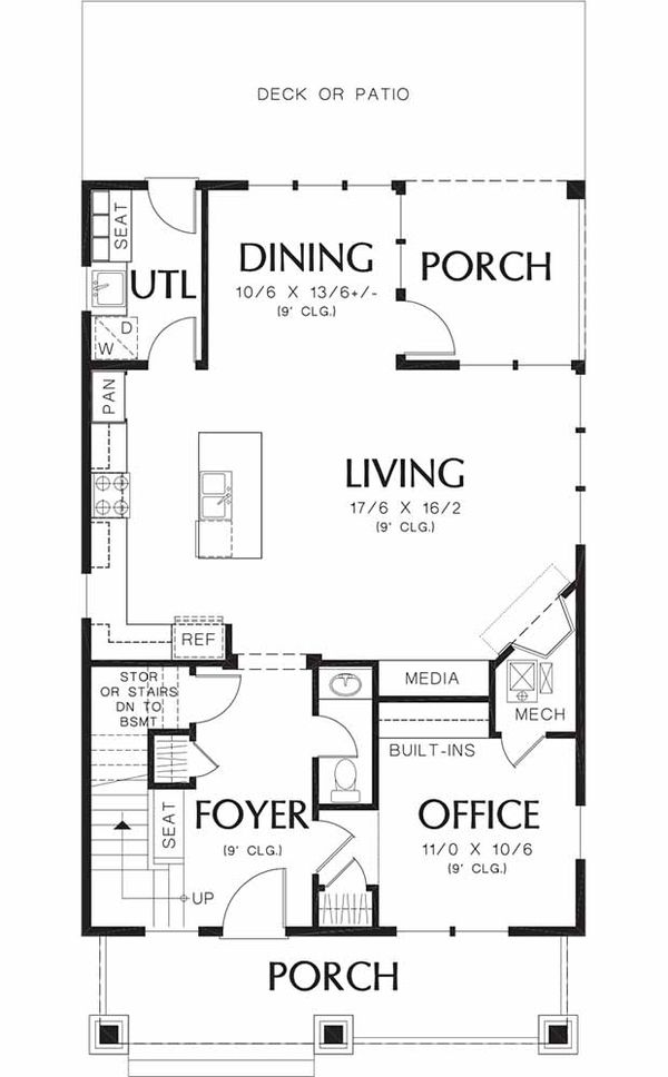 House Design - Craftsman Floor Plan - Main Floor Plan #48-489