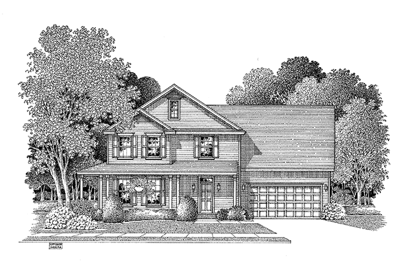 Architectural House Design - Country Exterior - Front Elevation Plan #999-92