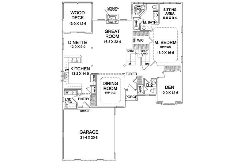 Architectural House Design - Floor Plan - Main Floor for Traditional House Plan #328-342 - 3 bed, 3 bath