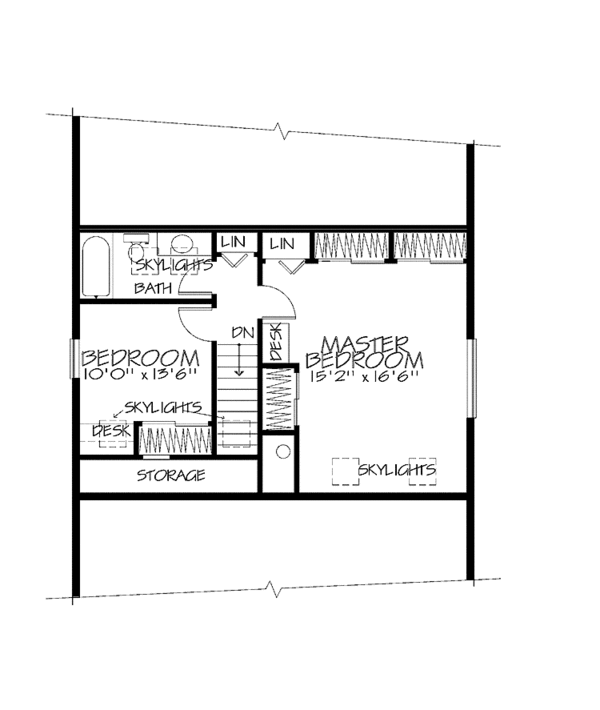 Architectural House Design - Cabin Floor Plan - Upper Floor Plan #320-1169