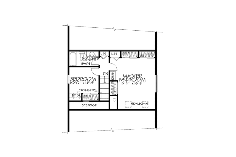 Dream House Plan - Floor Plan - Upper Floor for Cabin House Plan #320-1169 - 2 bed, 1.5 bath