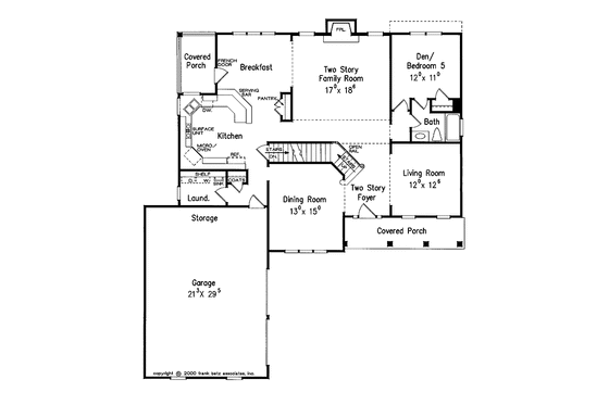 Floor Plan - Main Floor for Colonial House Plan #927-776 - 5 bed, 4 bath
