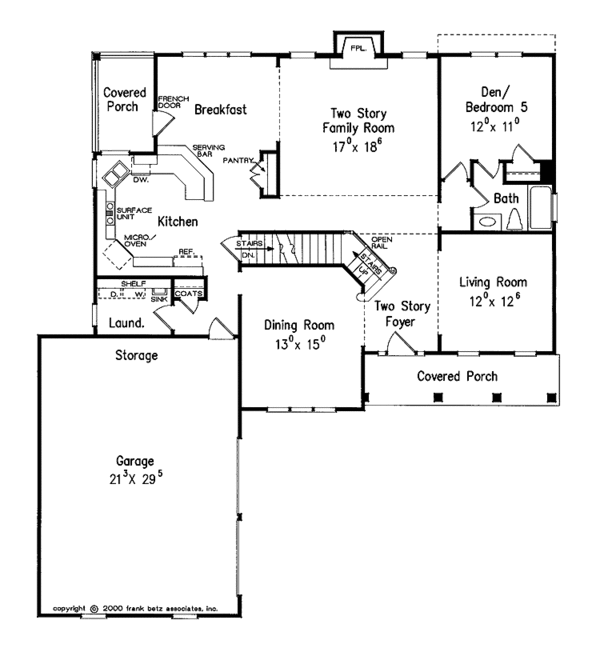Home Plan - Colonial Floor Plan - Main Floor Plan #927-776