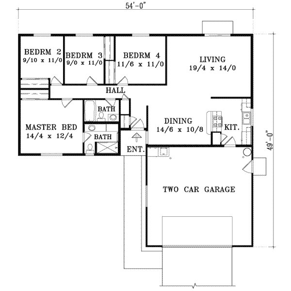 Ranch Floor Plan - Main Floor Plan #1-1253