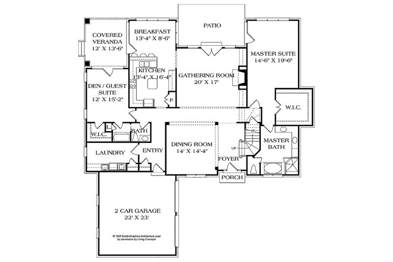 Architectural House Design - Floor Plan - Main Floor for Traditional House Plan #453-181 - 4 bed, 4 bath