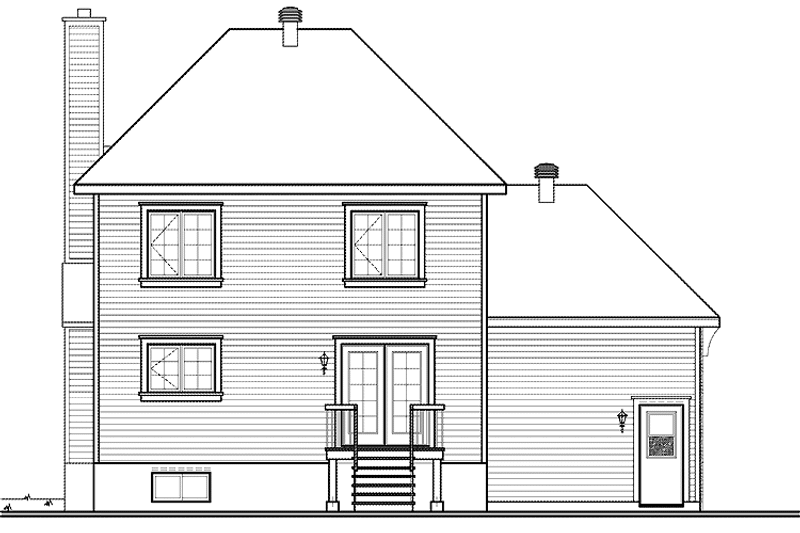 Home Plan - Exterior - Rear Elevation for Country House Plan #23-2543 - 3 bed, 1.5 bath