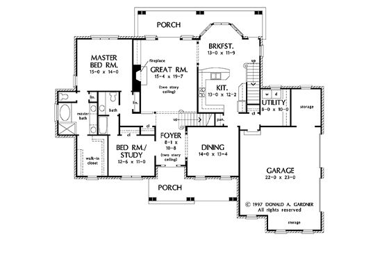 Floor Plan - Main Floor for Traditional House Plan #929-472 - 4 bed, 3 bath
