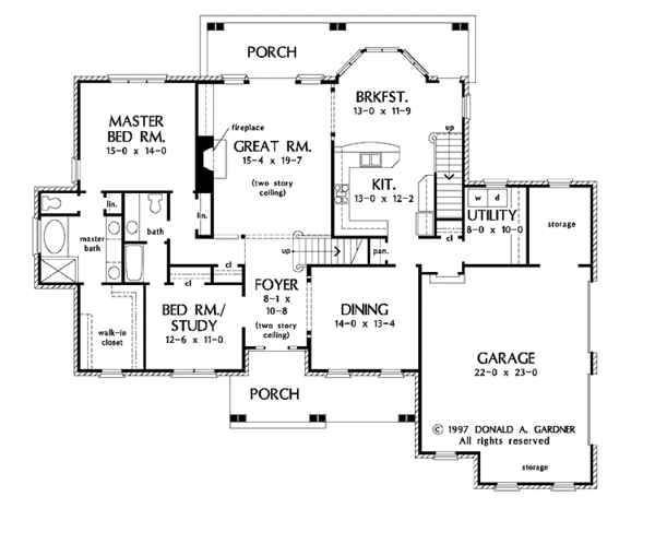 Dream House Plan - Traditional Floor Plan - Main Floor Plan #929-472