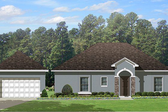Exterior - Other Elevation 3 for Mediterranean House Plan #1058-115 - 2 bed, 2 bath