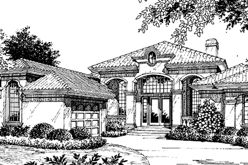 Dream House Plan - Exterior - Front Elevation 3 for Mediterranean House Plan #417-660 - 4 bed, 4 bath