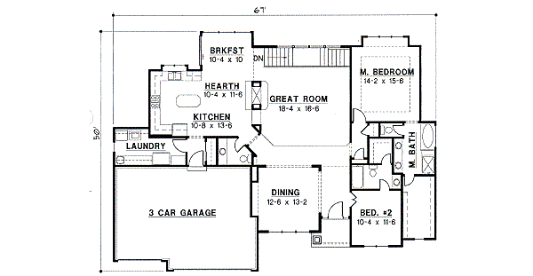 European Floor Plan - Main Floor Plan #67-264