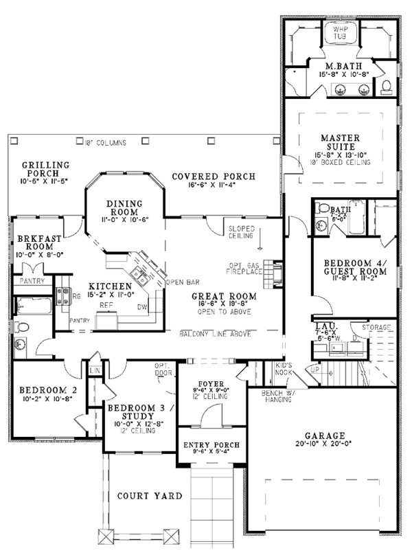 House Plan Design - Mediterranean Floor Plan - Main Floor Plan #17-2923