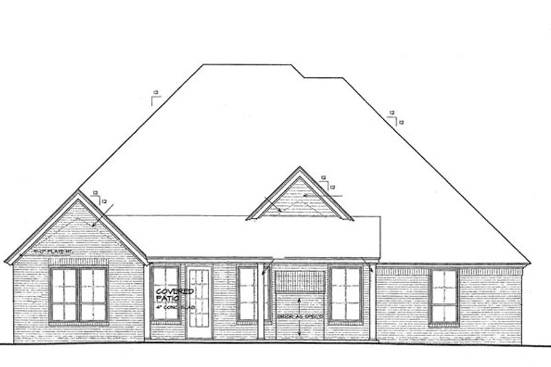 Dream House Plan - Exterior - Rear Elevation for European House Plan #310-1275 - 4 bed, 2 bath