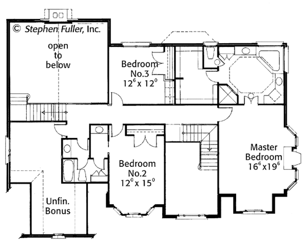House Plan Design - Colonial Floor Plan - Upper Floor Plan #429-420