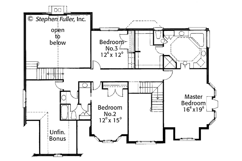Home Plan - Floor Plan - Upper Floor for Colonial House Plan #429-420 - 4 bed, 3 bath