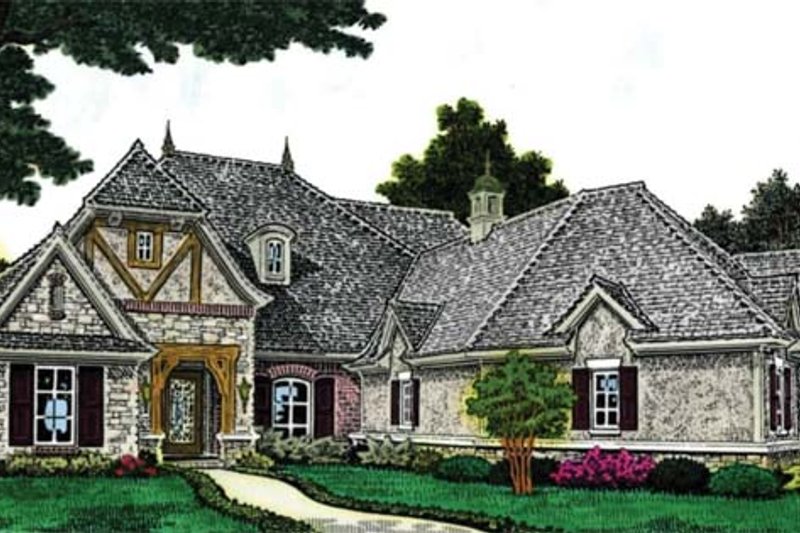 Dream House Plan - Exterior - Front Elevation 3 for European House Plan #310-1264 - 3 bed, 2.5 bath