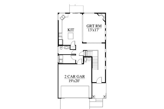 Floor Plan - Main Floor for Craftsman House Plan #951-21 - 3 bed, 2.5 bath