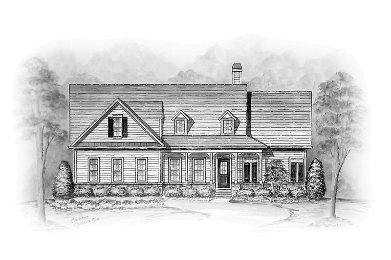 Architectural House Design - Country Exterior - Front Elevation Plan #54-207