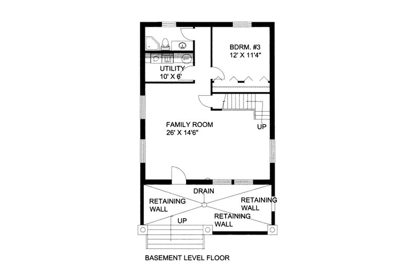 Architectural House Design - Floor Plan - Lower Floor for Craftsman House Plan #117-928 - 3 bed, 3 bath