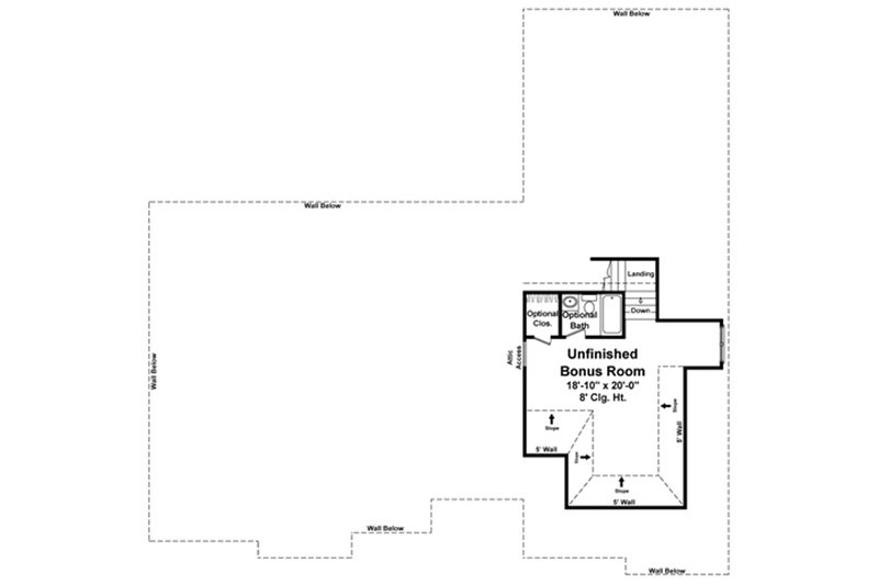 House Blueprint - Floor Plan - Upper Floor for European House Plan #21-336 - 3 bed, 2.5 bath