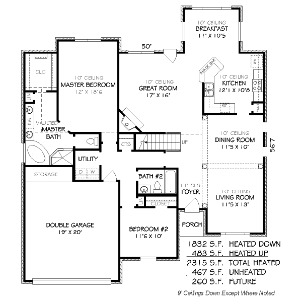 Traditional Style House Plan - 4 Beds 3 Baths 2315 Sq/Ft Plan #424-96 ...