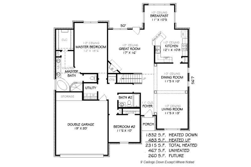 Traditional Style House Plan - 4 Beds 3 Baths 2315 Sq/Ft Plan #424-96 ...