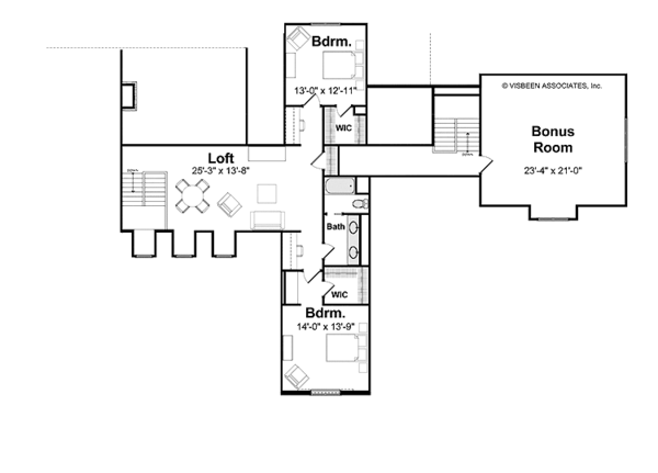 Architectural House Design - Cottage Floor Plan - Upper Floor Plan #928-52
