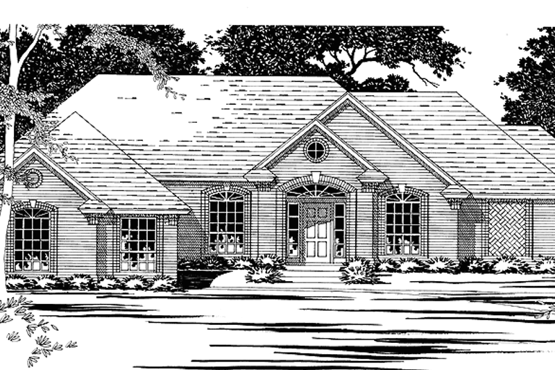 House Blueprint - Ranch Exterior - Front Elevation Plan #472-42
