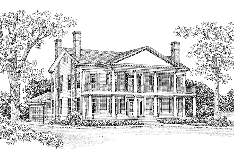 Home Plan - Exterior - Front Elevation 3 for Classical House Plan #72-819 - 4 bed, 2.5 bath