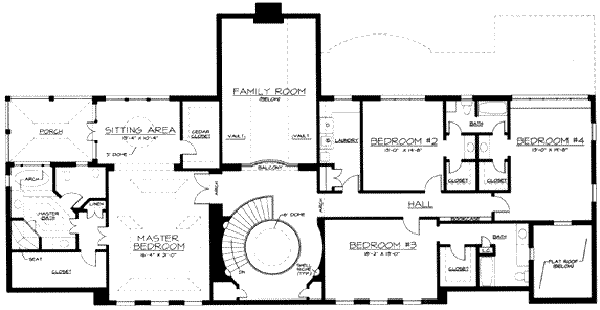 House Design - Classical Floor Plan - Upper Floor Plan #119-124