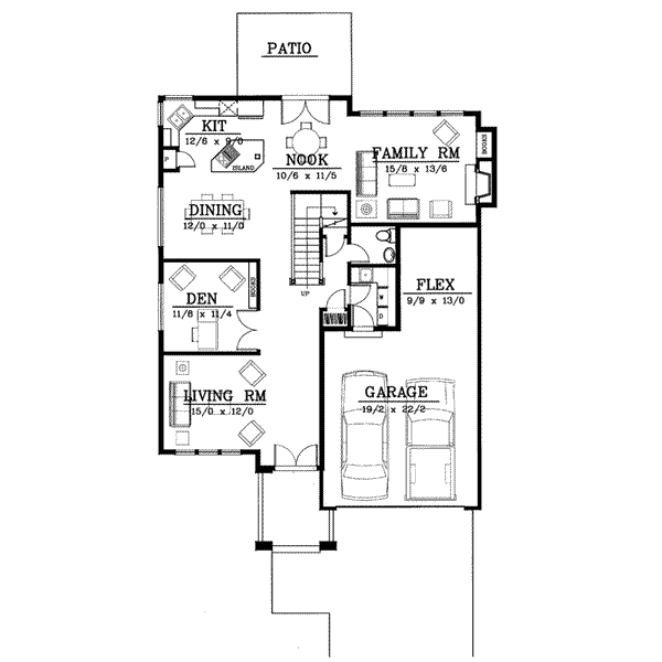 Architectural House Design - Prairie Floor Plan - Main Floor Plan #94-214