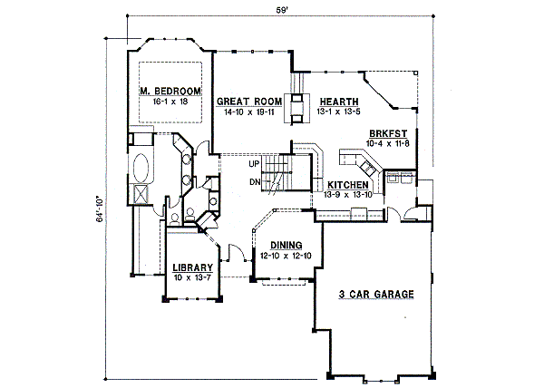 European Floor Plan - Main Floor Plan #67-707