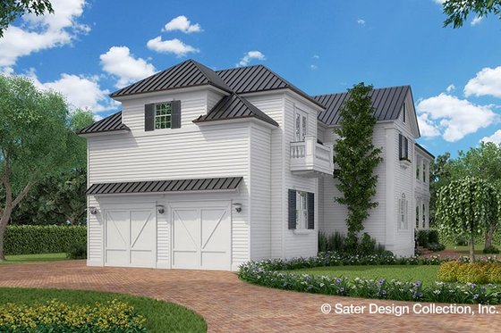 Exterior - Rear Elevation 1 for Classical House Plan #930-460 - 3 bed, 4.5 bath