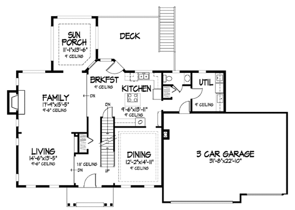 Home Plan - Classical Floor Plan - Main Floor Plan #320-878