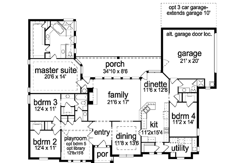Home Plan - Floor Plan - Main Floor for Country House Plan #84-648 - 4 bed, 3 bath