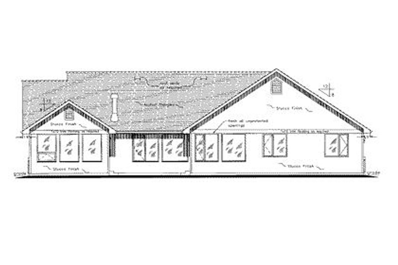 Dream House Plan - Exterior - Rear Elevation for Ranch House Plan #18-4516 - 4 bed, 3 bath