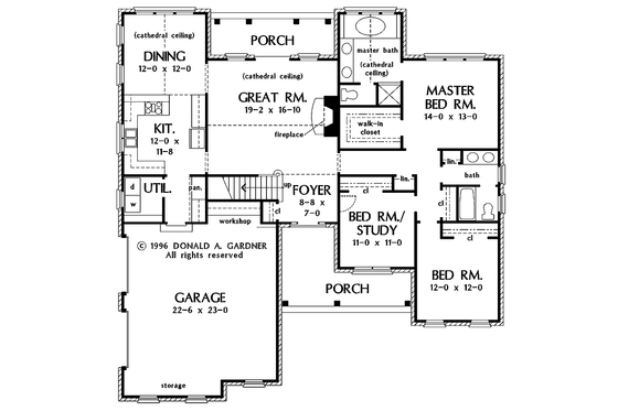 Floor Plan - Main Floor for Ranch House Plan #929-465 - 3 bed, 2 bath