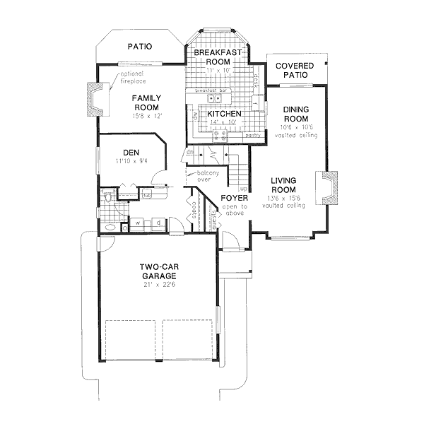 House Blueprint - European Floor Plan - Main Floor Plan #18-9038
