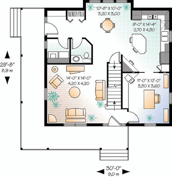 Architectural House Design - Country Floor Plan - Main Floor Plan #23-487