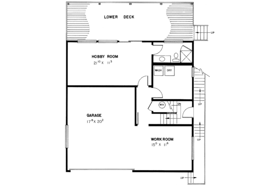 Floor Plan - Main Floor for Colonial House Plan #60-901 - 2 bed, 2 bath