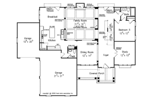Floor Plan - Main Floor for Colonial House Plan #927-923 - 5 bed, 4.5 bath