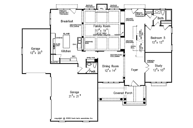 House Blueprint - Floor Plan - Main Floor for Colonial House Plan #927-923 - 5 bed, 4.5 bath