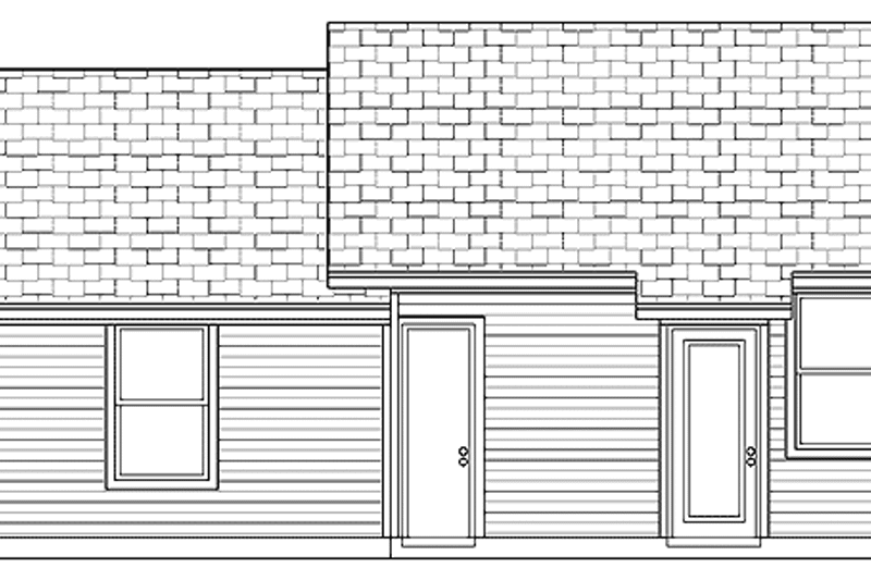 Home Plan - Exterior - Rear Elevation for Classical House Plan #84-772 - 2 bed, 1 bath