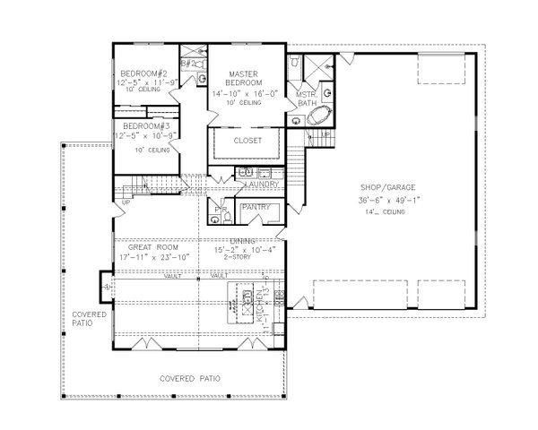 Farmhouse Floor Plan - Main Floor Plan #54-559