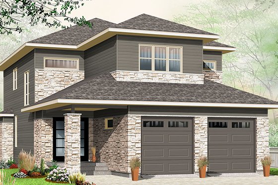 Exterior - Front Elevation 3 for Contemporary House Plan #23-2608 - 3 bed, 2.5 bath