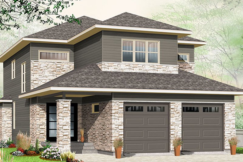 Home Plan - Exterior - Front Elevation 3 for Contemporary House Plan #23-2608 - 3 bed, 2.5 bath